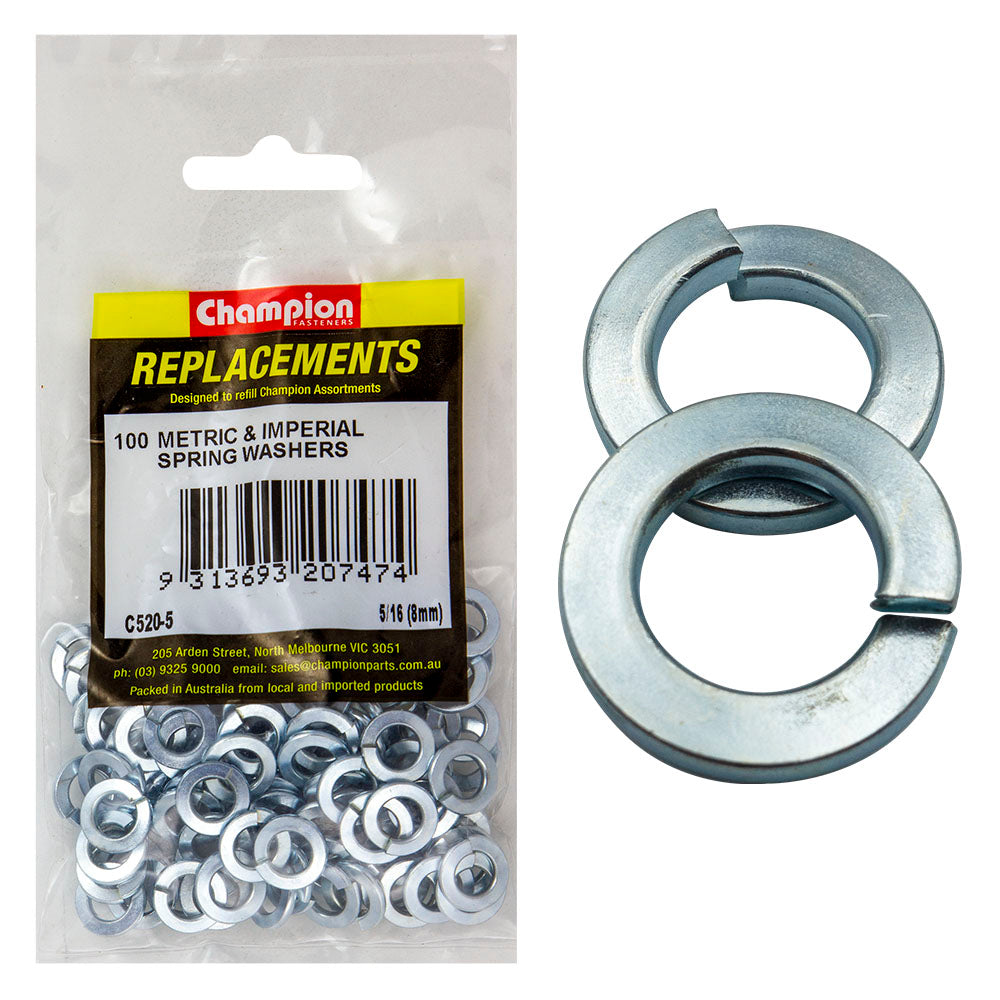 Champion 5/16in / 8mm Flat Section Spring Washer -100pk | ISL