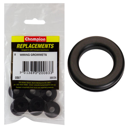 Champion 3/8in x 3/4in x 1in Rubber Wiring Grommet -8pk | ISL