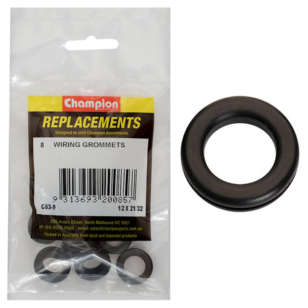 Champion 1/2in x 21/32in x 13/16in Rubber Wiring Grommet-8pk | ISL