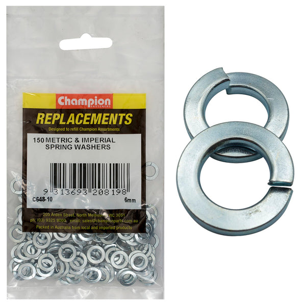 Champion 6mm Flat Section Spring Washer -150pk