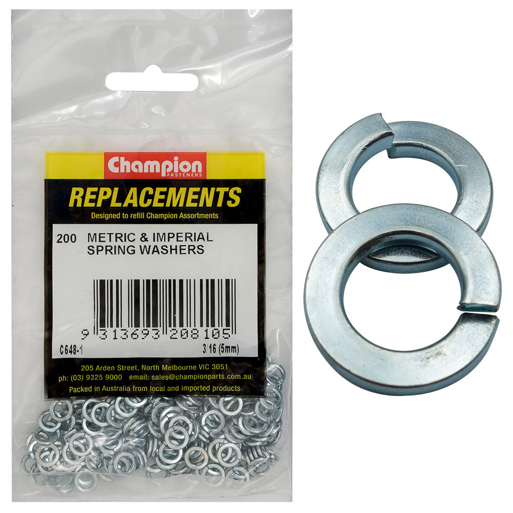 Champion 1/4in Flat Section Spring Washer - 200pk | ISL