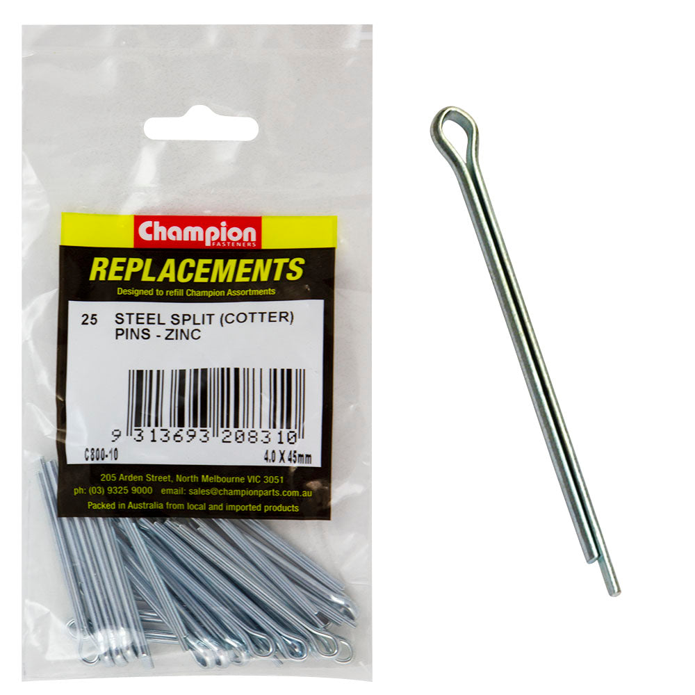 Champion 4.0mm x 45mm Steel Split (Cotter) Pin -25pk | ISL