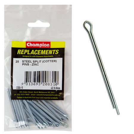 Champion 4.0mm x 45mm Steel Split (Cotter) Pin -25pk | ISL