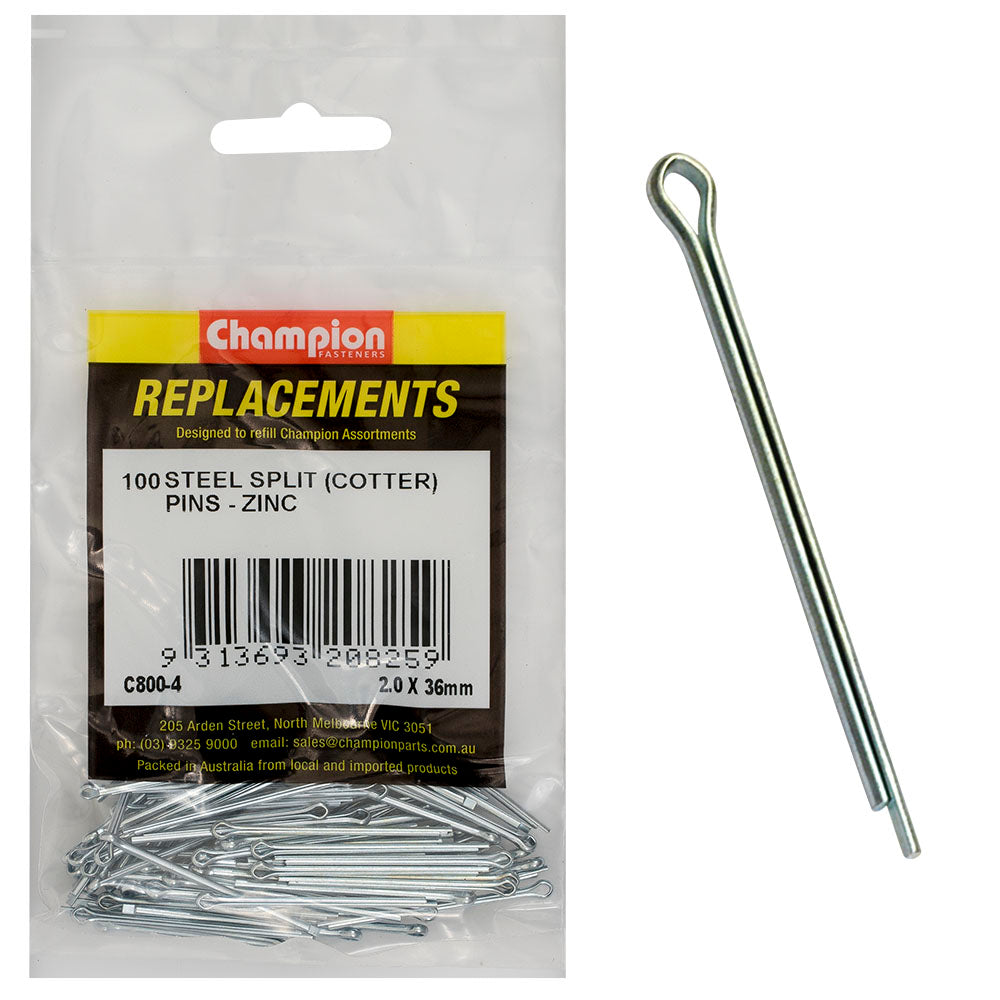 Champion 2.0mm x 36mm Steel Split (Cotter) Pin -100pk | ISL
