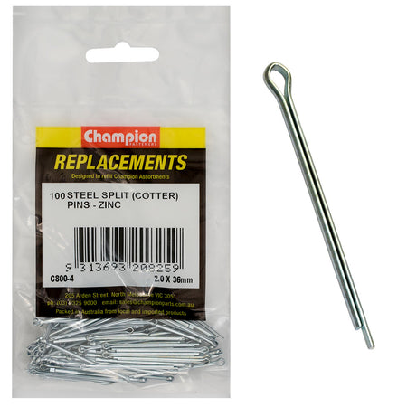 Champion 2.0mm x 36mm Steel Split (Cotter) Pin -100pk | ISL