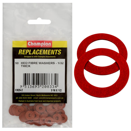 Champion 5/32in x 3/8in x 1/32in Red Fibre Washer -50pk | ISL
