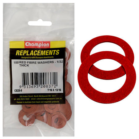 Champion 7/16in x 13/16in x 1/32in Red Fibre Washer -100pk | ISL