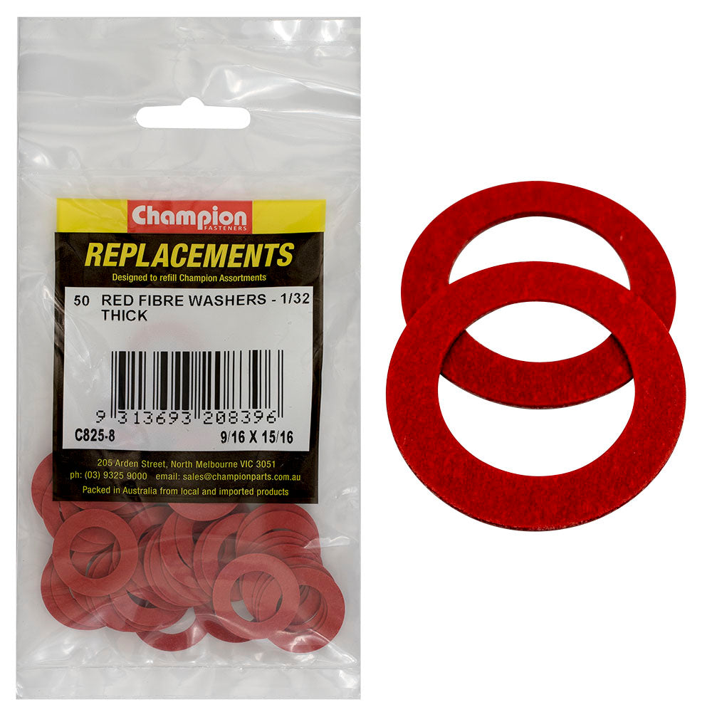 Champion 9/16in x 15/16in x 1/32in Red Fibre Washer -50pk | ISL
