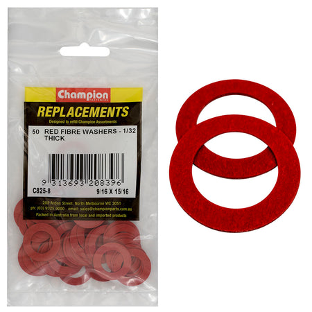Champion 9/16in x 15/16in x 1/32in Red Fibre Washer -50pk | ISL