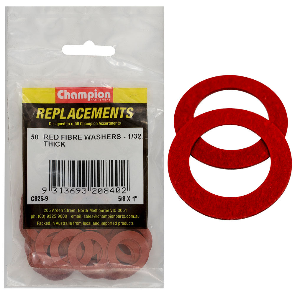 Champion 5/8in x 1in x 1/32in Red Fibre Washer -50pk | ISL