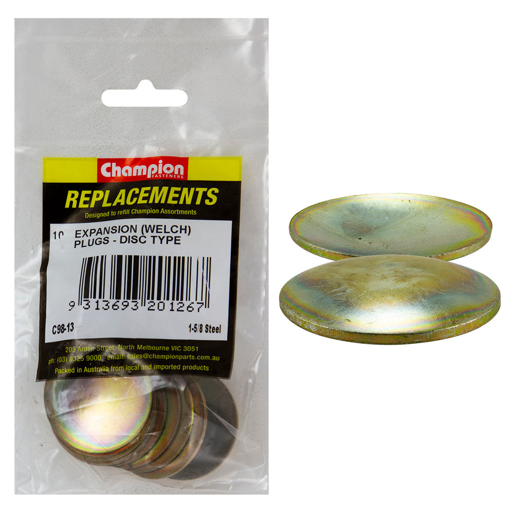 Champion 1-5/8in Expansion (Frost) Plug-Lens/Disc Type -10pk | ISL
