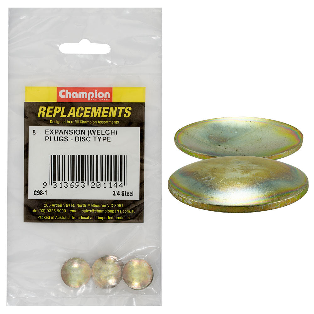 Champion 1 - 5/8 Brass Disc Plugs | ISL