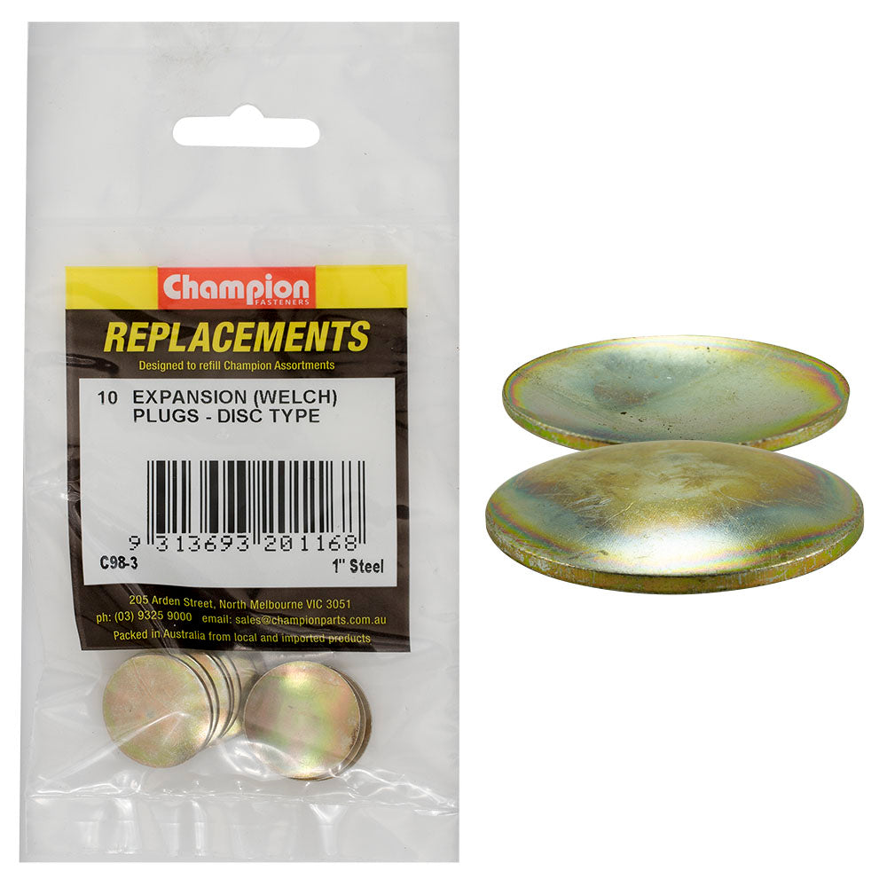 Champion 1in Steel Expansion (Frost) Plug-Lens/Disc Type-10p | ISL