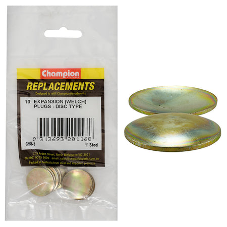 Champion 1in Steel Expansion (Frost) Plug-Lens/Disc Type-10p | ISL