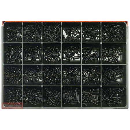 Champion Master Kit 830pc Self Tap Screw Asst(Black Zinc) | ISL