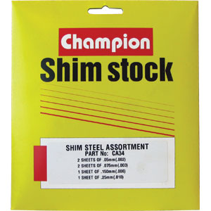 Champion Steel Shim Assortment 150mm x 150mm Sheet (4 Sizes)