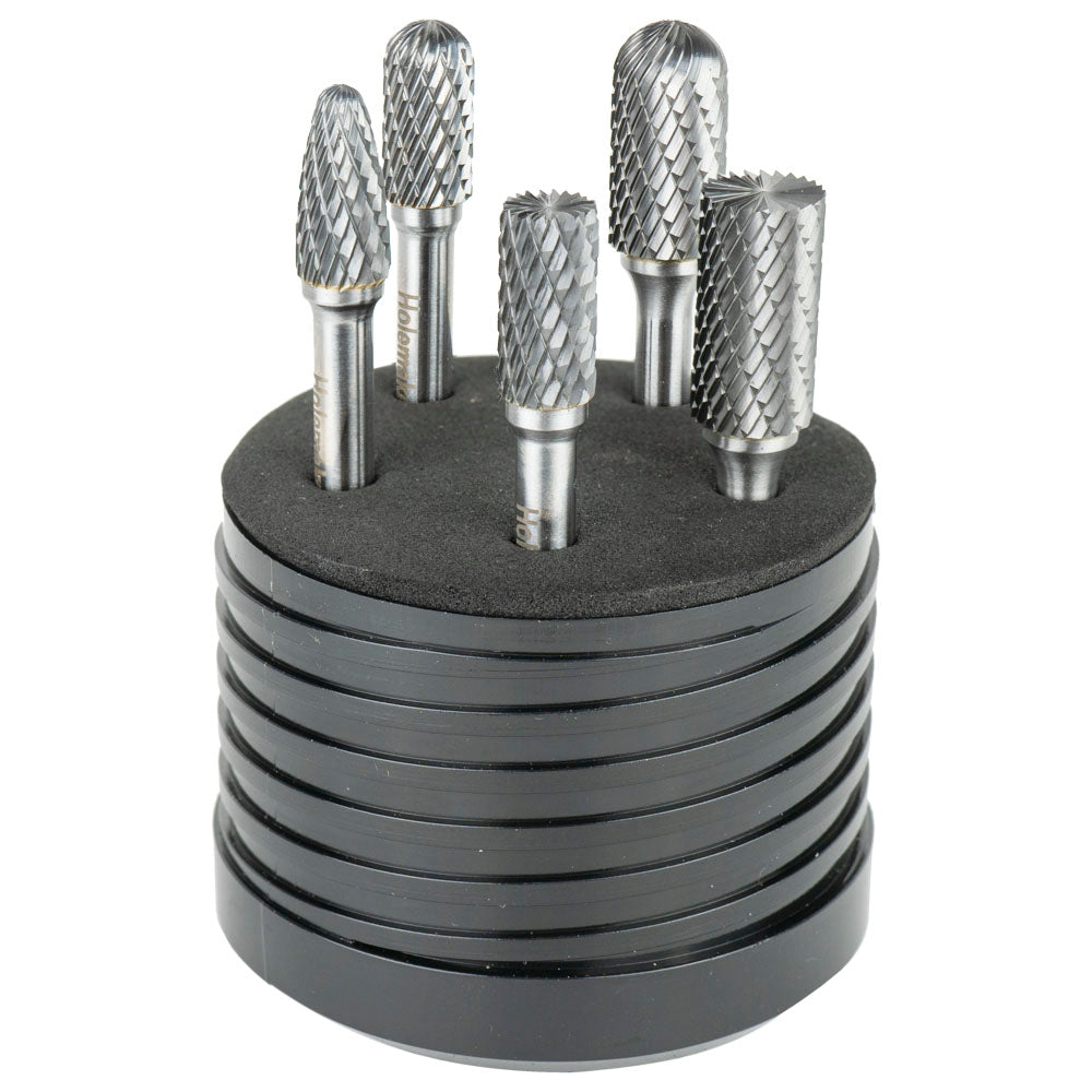 Holemaker 5pc Carbide Burr Set-3/8 & 1/2in Hdx1/4in DC | ISL