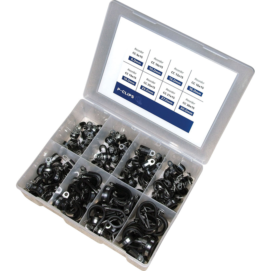 Kale 160pc Cable Clamp/P-Clip Assortment 15mm W1**