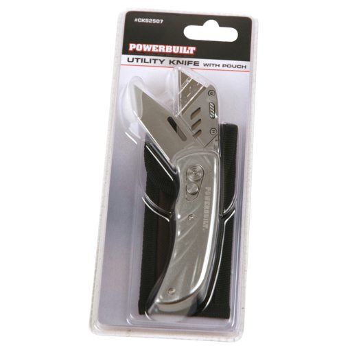 Powerbuilt Dual Blade Utility Knife with Pouch