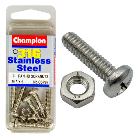 Champion 3/16in x 1in UNC Pan HD Set Screw 316/A4 (C) | ISL