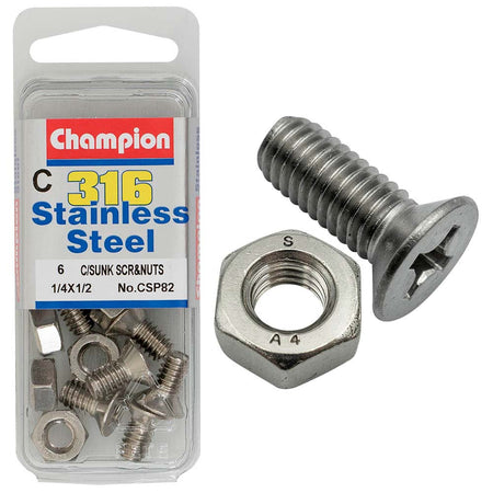 Champion 1/4in x 1/2in UNC CSK Set Screw 316/A4 (C) | ISL