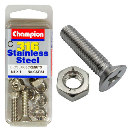 Champion 1/4in x 1in UNC CSK Set Screw 316/A4 (C) | ISL