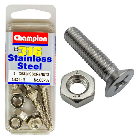 Champion 1/4in x 1-1/4in UNC CSK Set Screw 316/A4 (C) | ISL