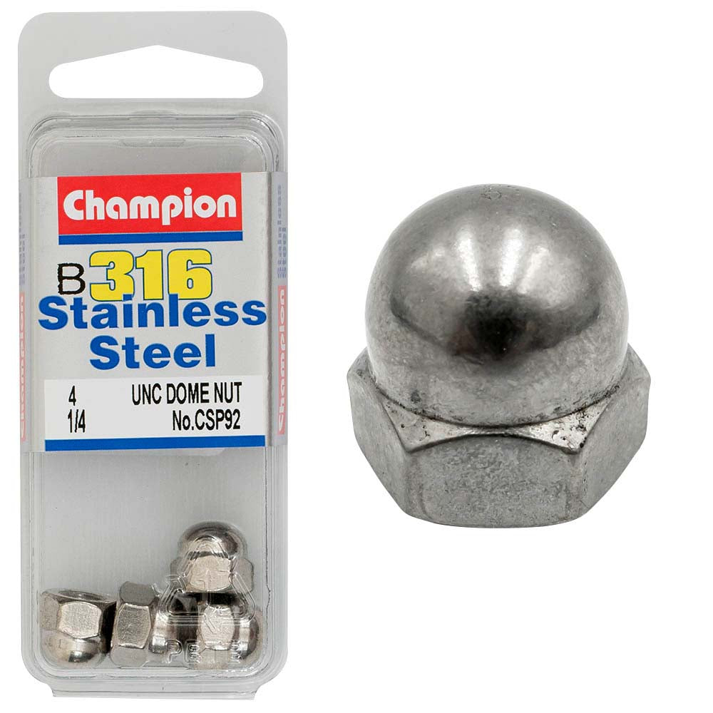 Champion 1/4in UNC Dome Nut 316/A4 (C) | ISL