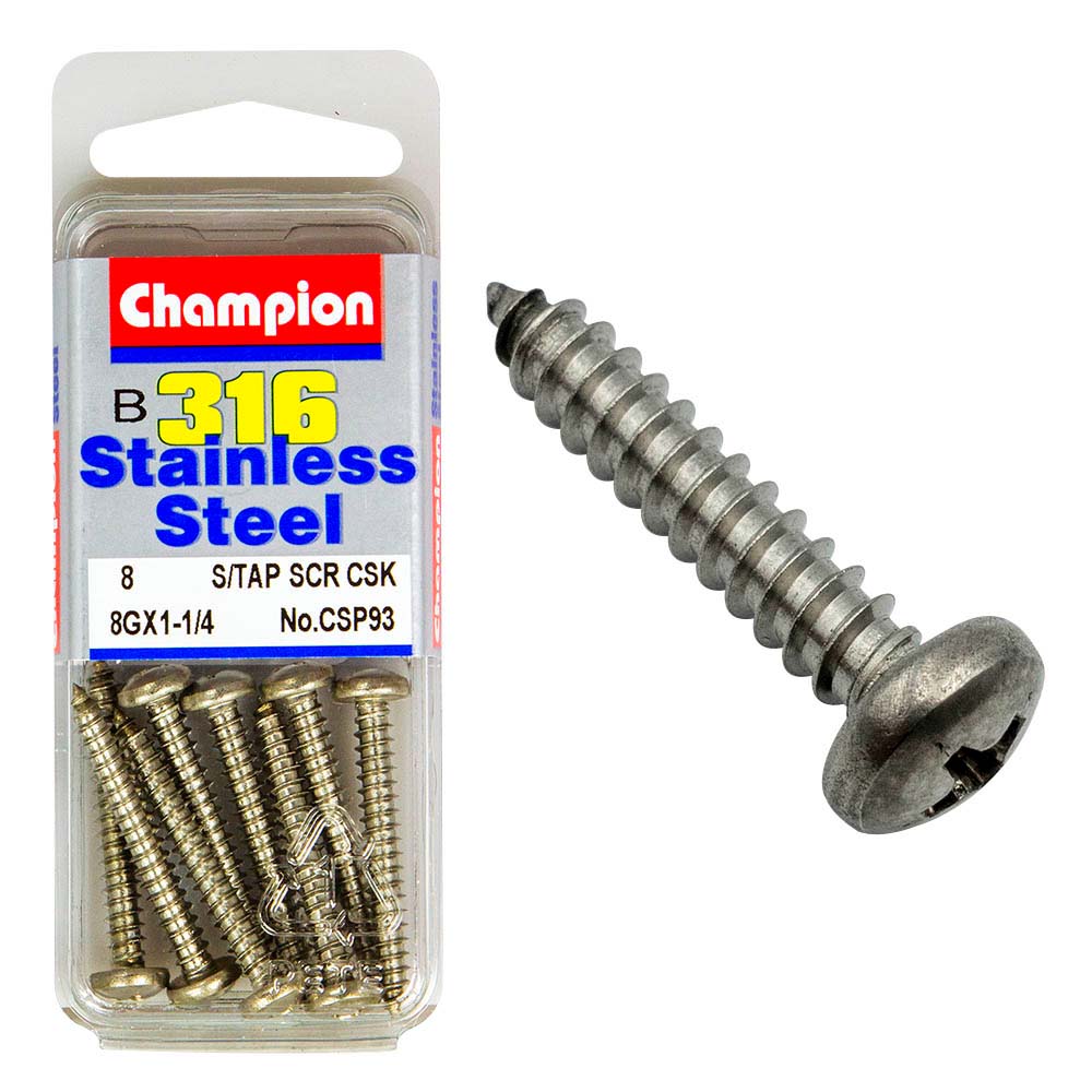 Champion 8G x 1-1/4in S/Tapp Set Screw - Pan HD 316/A4 (C) | ISL