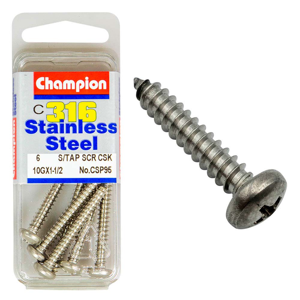 Champion 10G x 1-1/2in S/Tapp Set Screw - Pan HD 316/A4 (C) | ISL