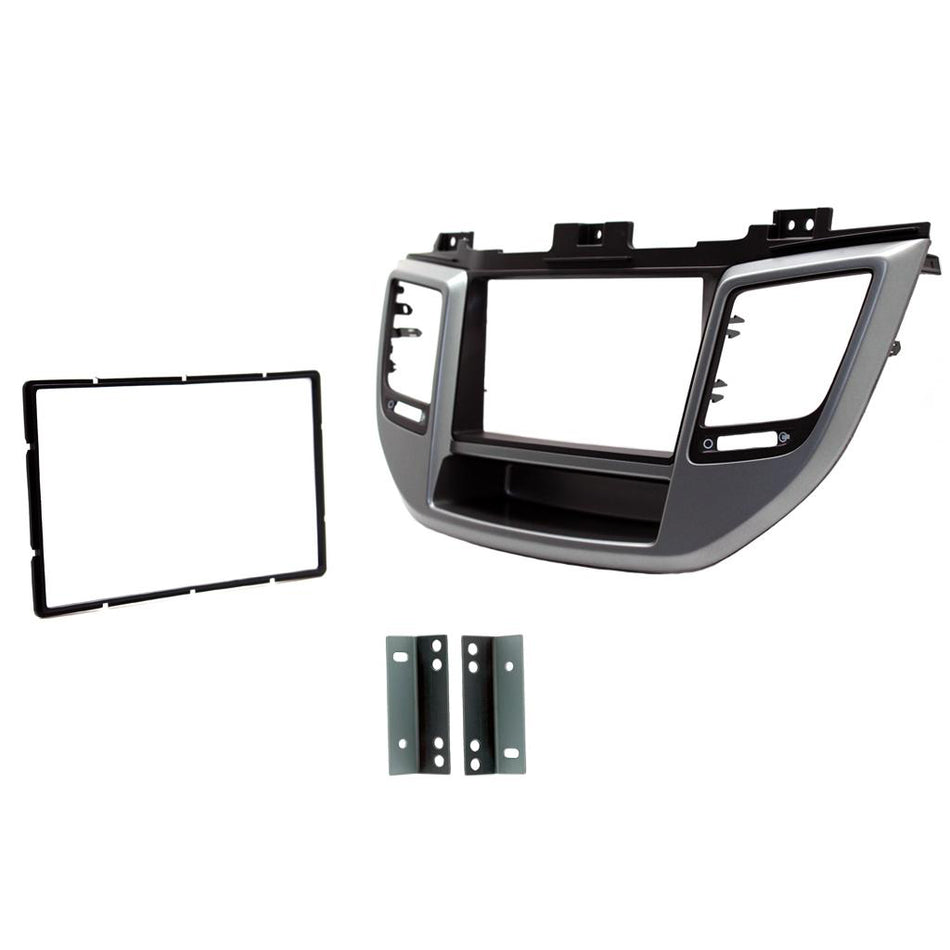 Fitting Kit Hyundai Tuscon 2015 - 2021 Double Din (Rhd) (Silver / Black)