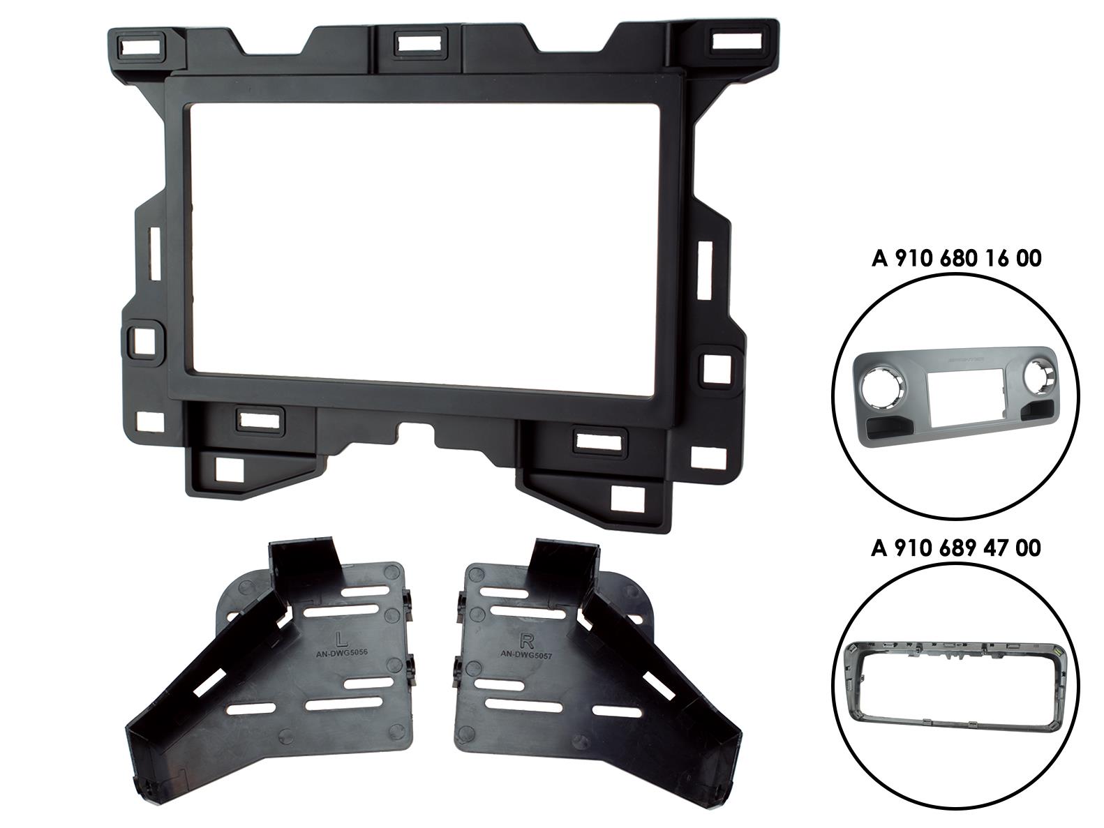 Fitting Kit Mercedes Sprinter (W907 - W910) 2018 - On Double Din (Black) | Formula