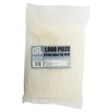 ISL 250 x 3.6mm natural nylon cable tie, 1000-pack bulk