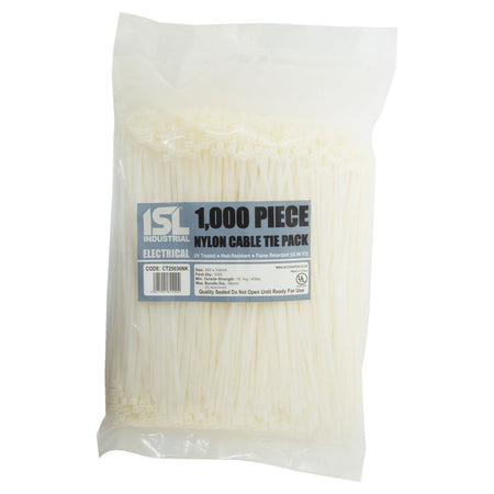 ISL 250 x 3.6mm Nylon Cable Tie - Nat. - 1000pk