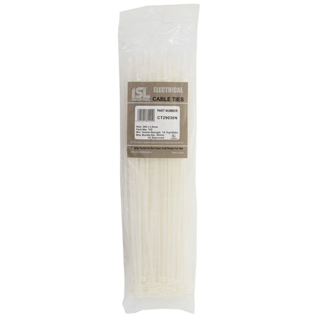 ISL 290 x 3.6mm Nylon Cable Tie - Nat. - 100pk