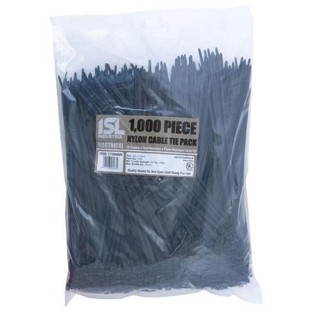ISL 300 x 4.8mm UV Nylon Cable Tie - Blk. - 1000pk