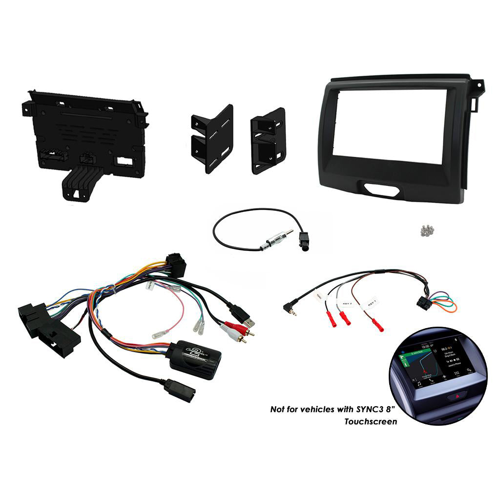 Fitting Kit Ford Ranger Xl (Px2) , Everest 2015 - 2021 Double Din (Black) Complete Kit | Formula