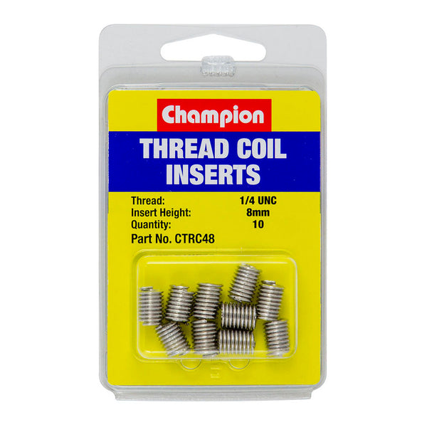 Champion 1/4in UNC x 8mm Thread Insert Refills -10pk