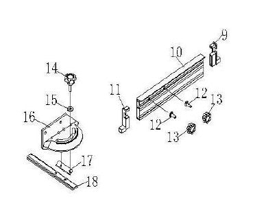 Mitre Gauge Assembly (Parts 9 - 18) for TS250