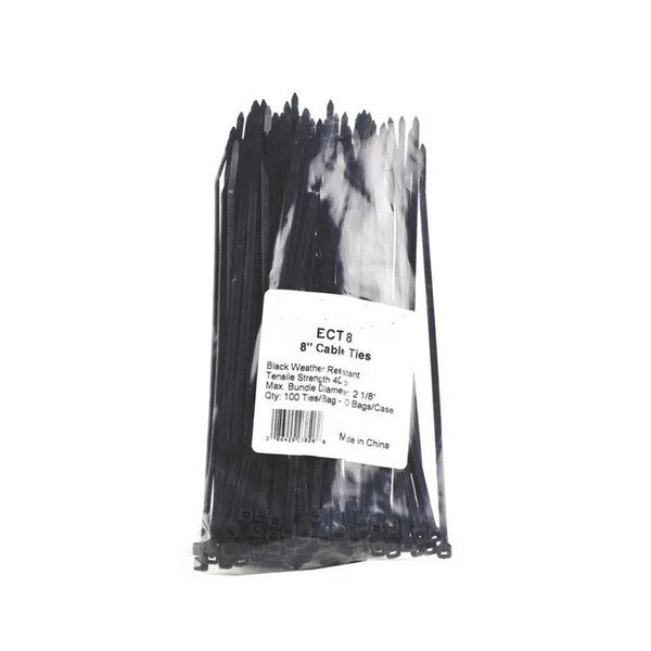 Cable Tie 206mm Long X 3.6mm Black Wide (100 Pk) Dlg Mms | Formula