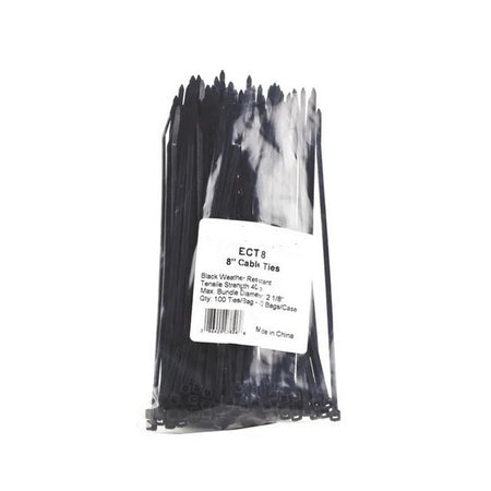 Cable Tie 206mm Long X 3.6mm Black Wide (100 Pk) Dlg Mms | Formula