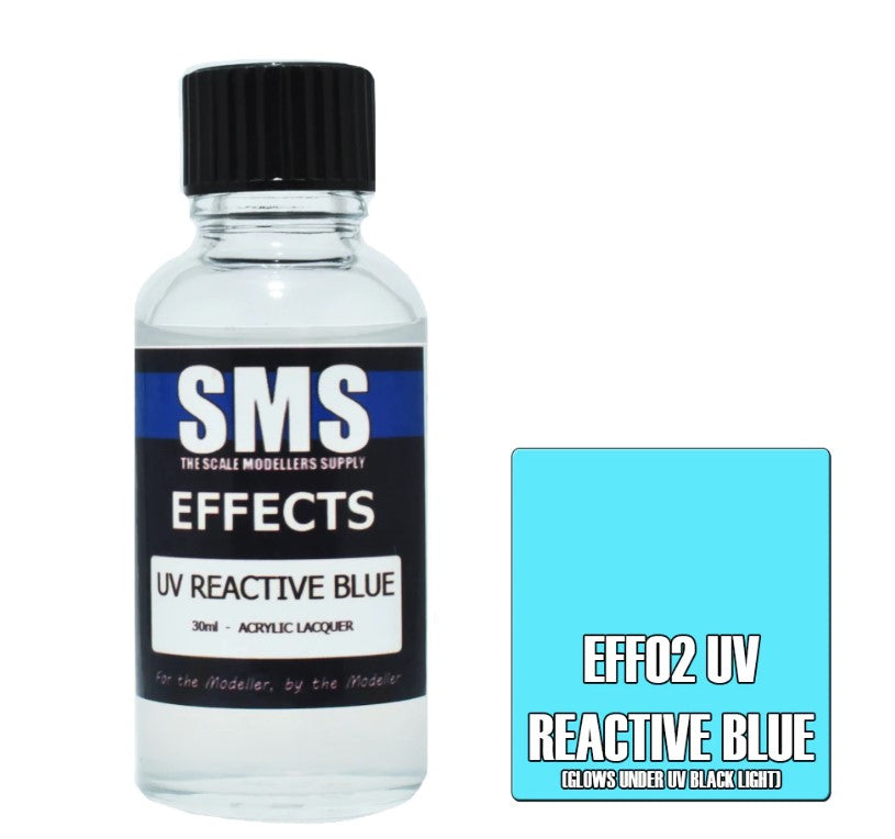 Airbrush Paint 30ml Effects Uv Reactive Blue Acrylic Lacquer Scale Modellers Supply | Formula