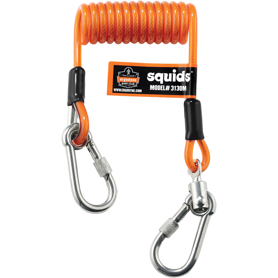 ERGODYNE COILED CABLE DUAL CARABINEER 2.2KG