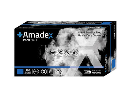 Nitrile Disposable Gloves Black Size Xl 100pcs Powder Free Amadex Panther 100 Pack | Formula