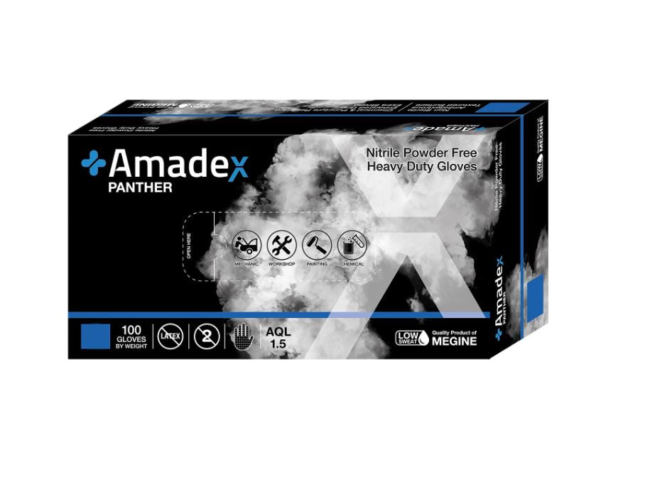 Nitrile Disposable Gloves Black Size 2xl 100pcs Powder Free Amadex Panther 100 Pack | Formula