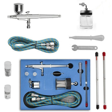 Formula BT-134K dual-action airbrush with gravity-feed cup and three nozzle sizes