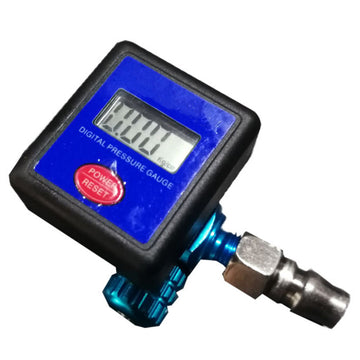 Formula air regulator with digital pressure gauge attached to spray gun