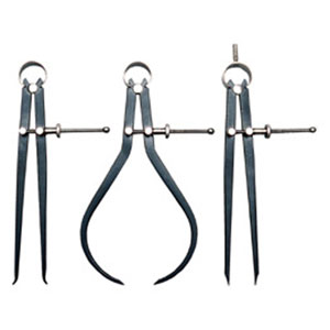 Groz caliper and divider set with inside, outside calipers and springs divider