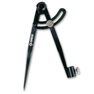 Groz 200mm wing compass with black powder coat finish and knurled adjustment nut