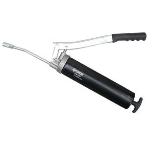 Groz HD lever-action grease gun with steel extension and 4-jaw coupler
